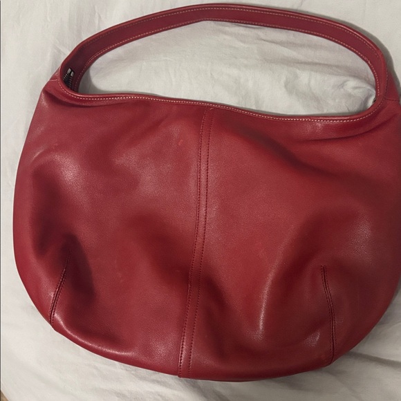 Coach Red Leather Shoulder Bag - Picture 10 of 12